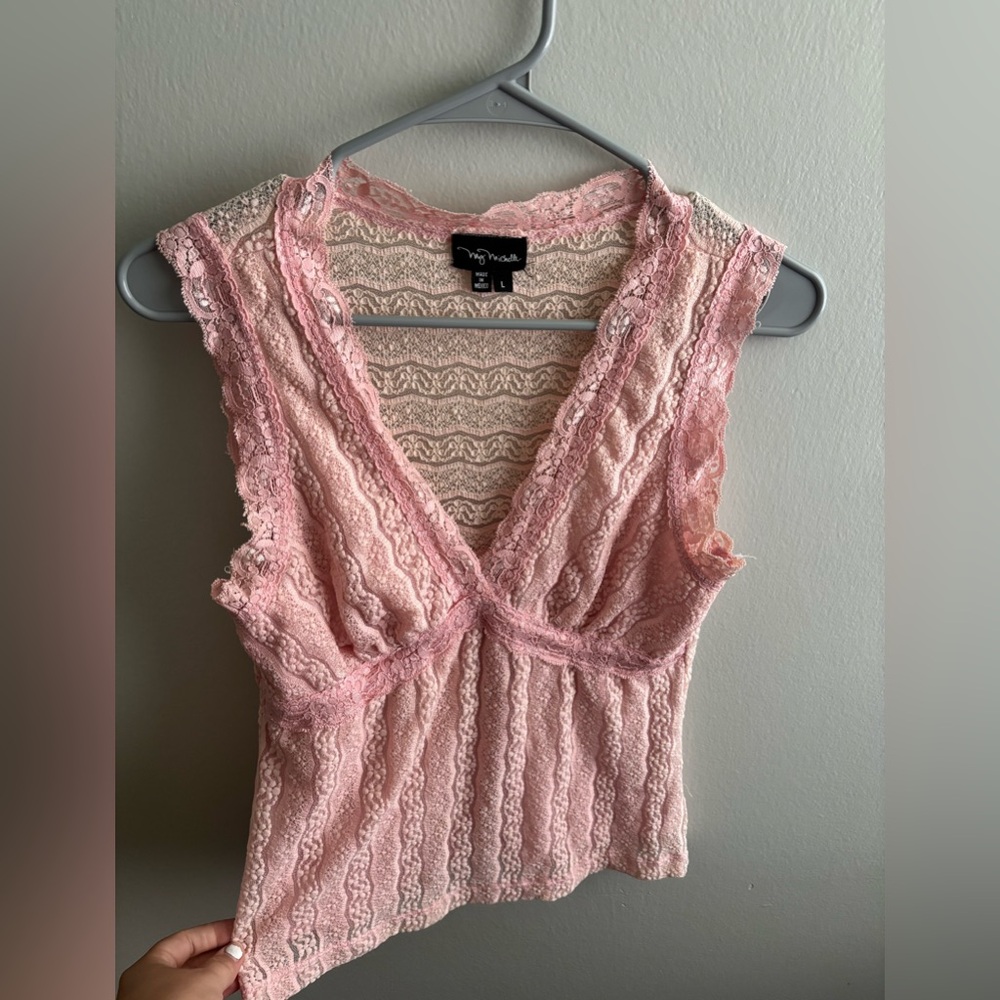 My Michelle Blush Lace Top